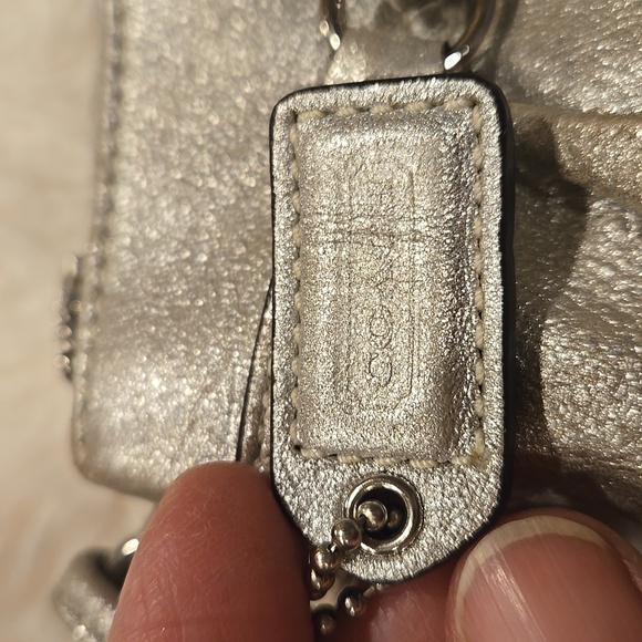 Coach Silver Metallic Women's Wristlet - Picture 4 of 8